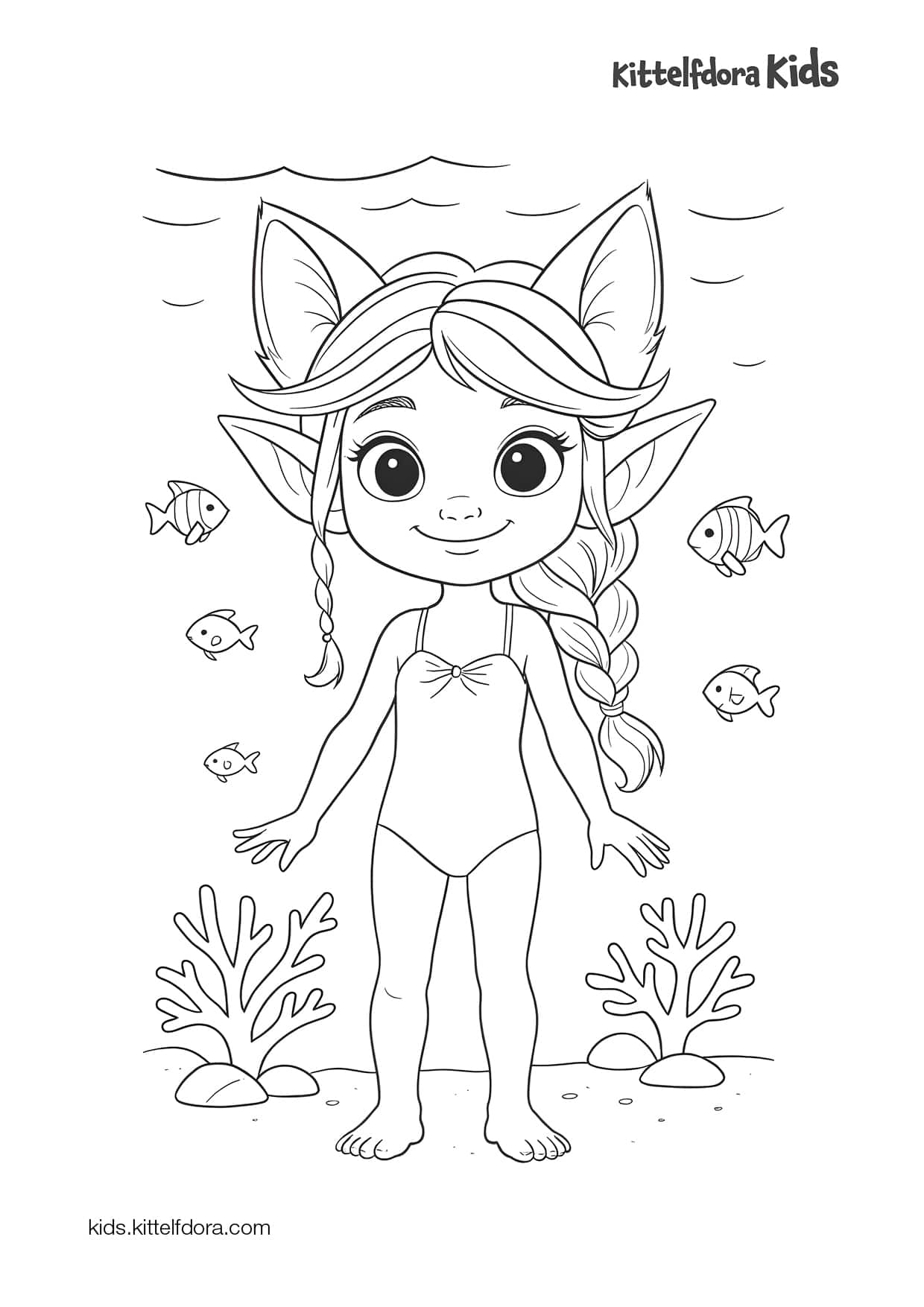 10 Little Fish coloring page 1