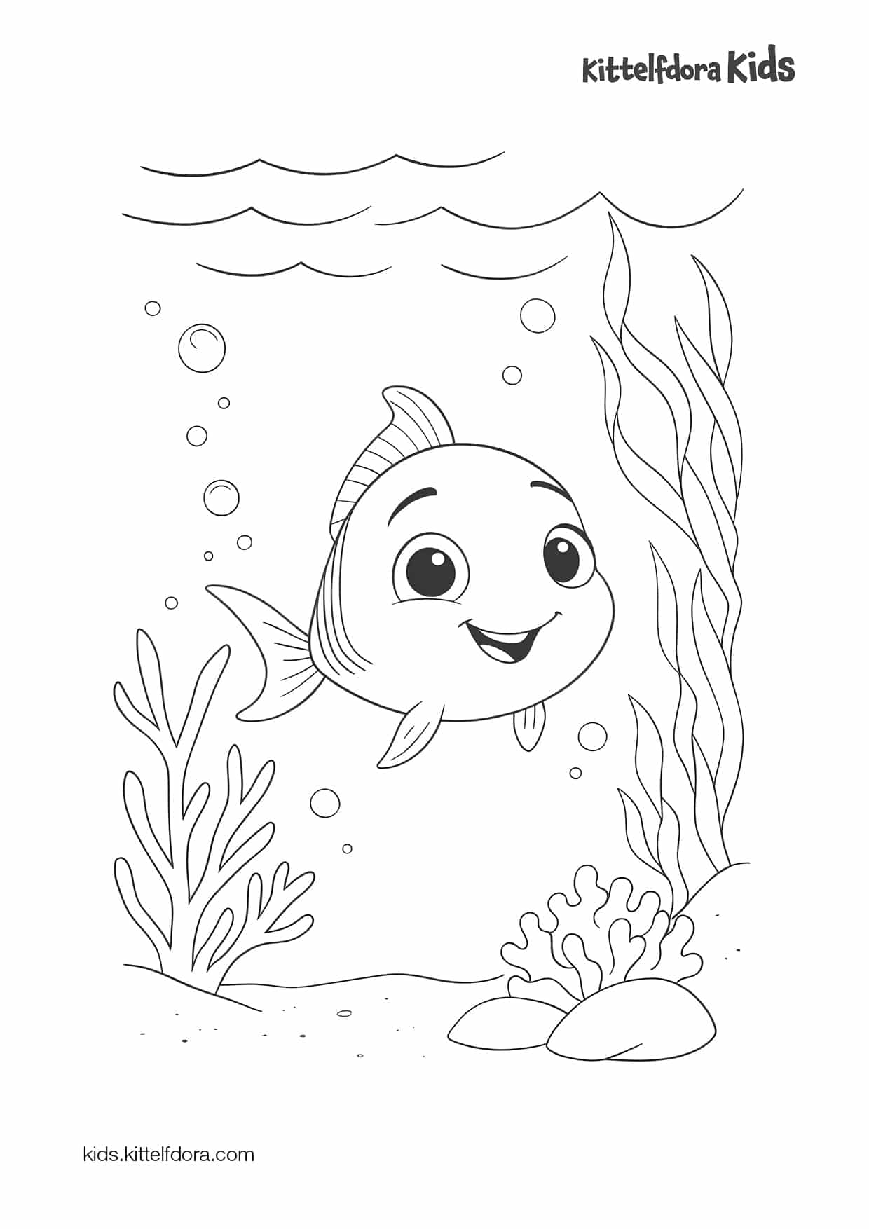 10 Little Fish coloring page 2