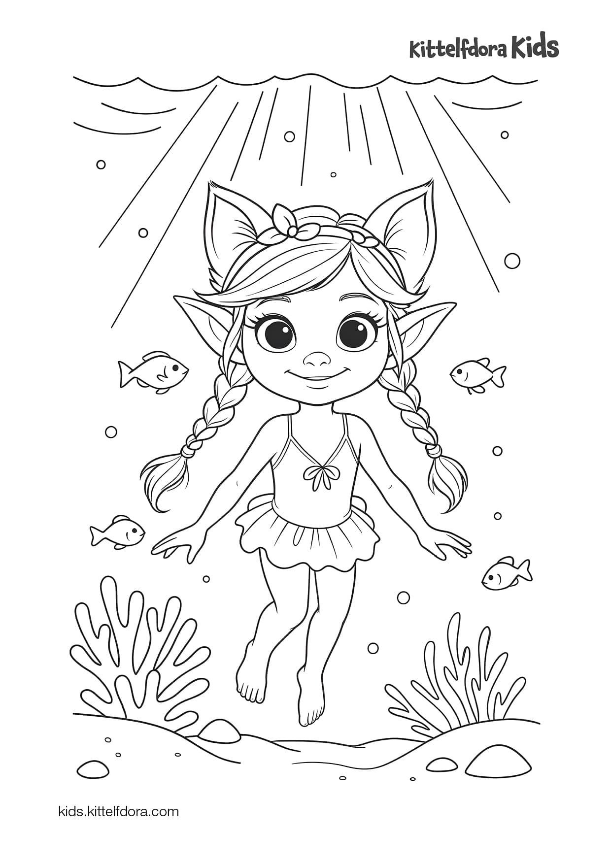 10 Little Fish coloring page 4
