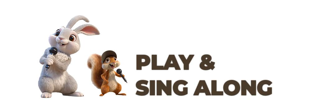 Play and Sing interactive button for kids songs on Kittelfdora Kids