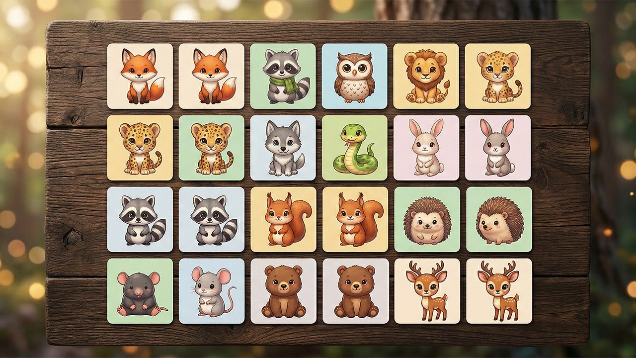 20 Kittelfdora forest animal memory cards