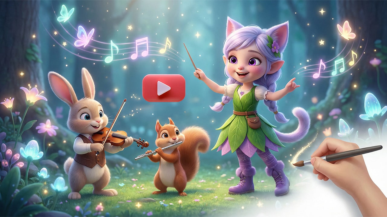 Kittelfdora Kids animal orchestra playing classical music for children's creativity